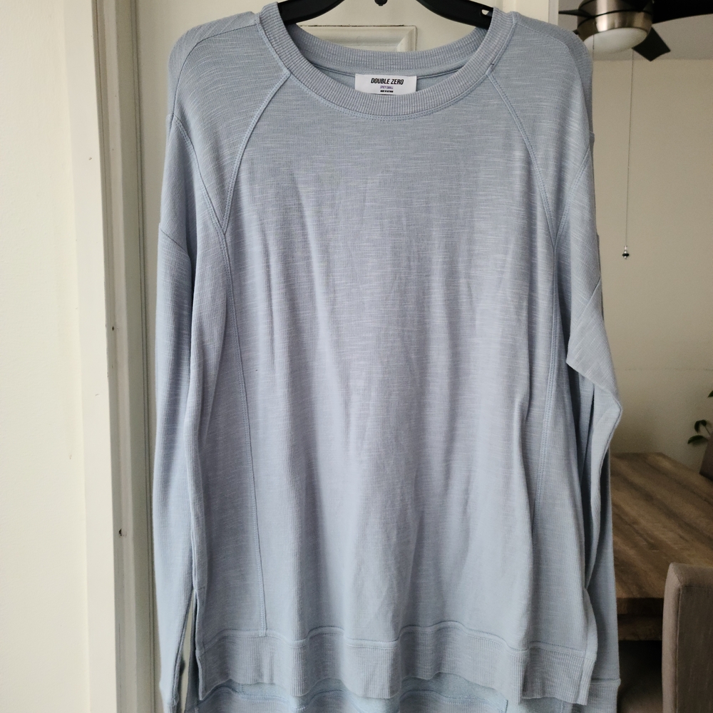 Double Zero Men's Crewneck Sweater in Soft Blue